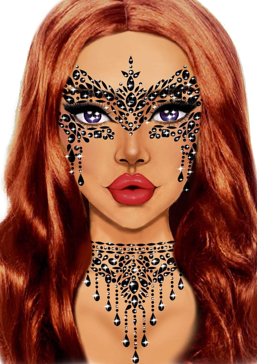 Masquerade Mask Rhinestone Stick-On Jewels - EYE033    00122