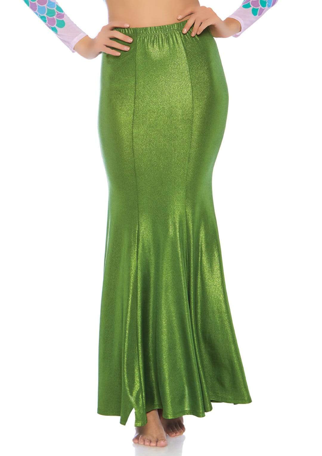 Plus Shimmer Spandex Mermaid Costume Maxi Skirt - 86771X    05308