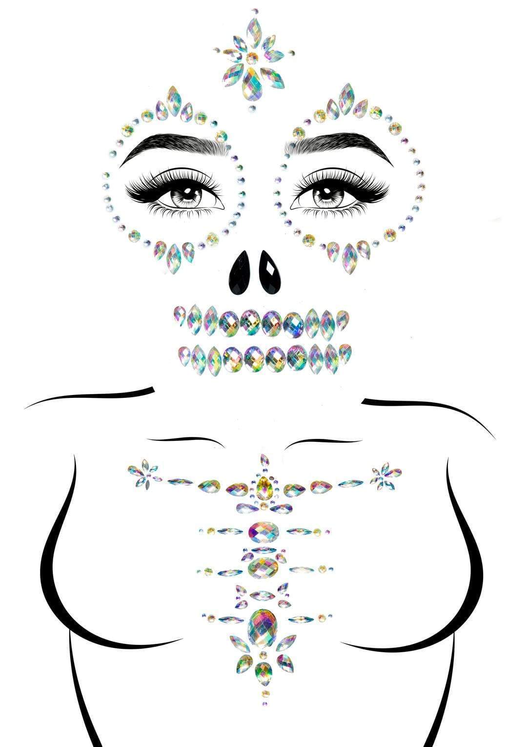 Skeleton Rhinestone Stick-On Jewels - EYE032    18322