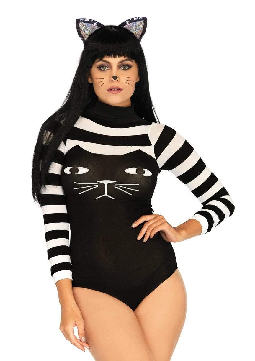 Striped Cat Costume Bodysuit - 89204     00722
