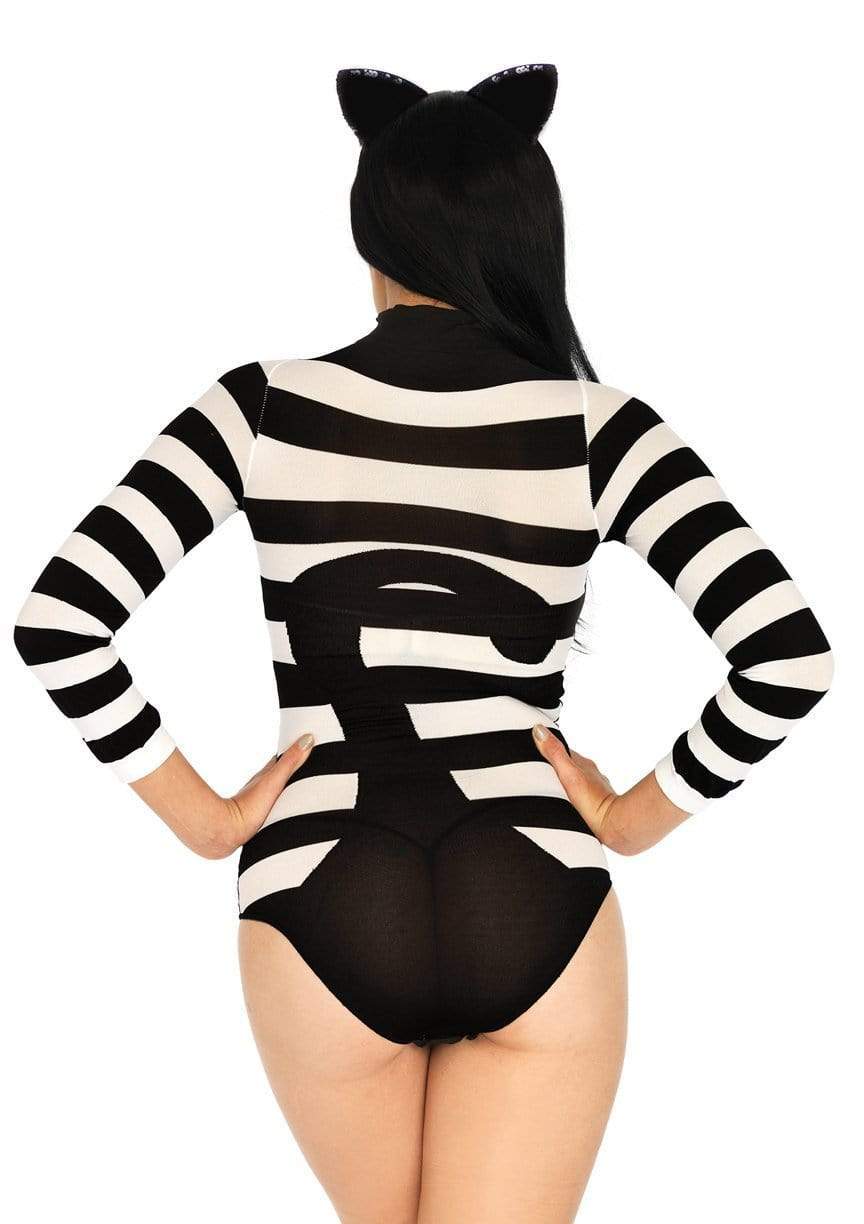 Striped Cat Costume Bodysuit - 89204     00722
