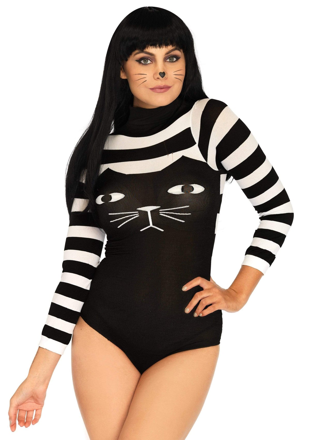 Striped Cat Costume Bodysuit - 89204     00722