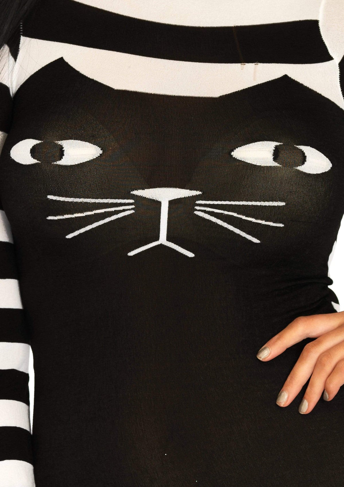 Striped Cat Costume Bodysuit - 89204     00722