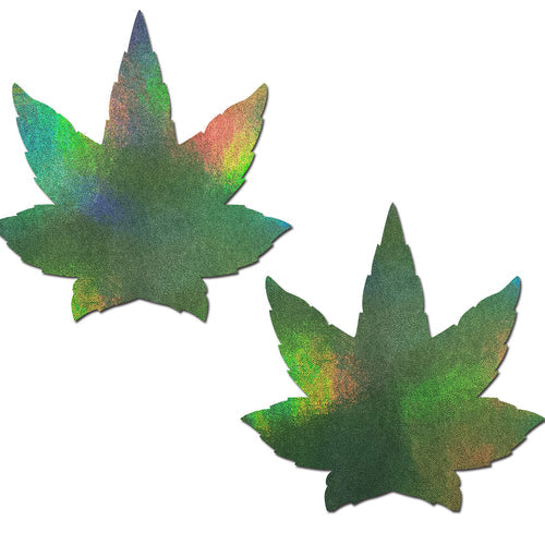 PASTEASE INDICA POT LEAF GREEN HOLOGRAPHIC WEED - PASLFILQGRM
