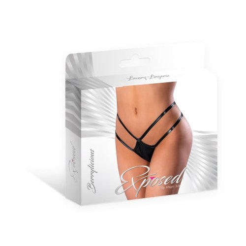 LIQUID ONYX CROTCHLESS PANTY BLACK L/XL