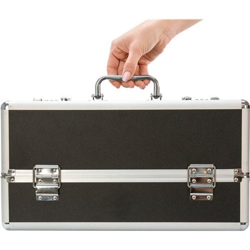 LOCKABLE VIBRATOR CASE BLACK LARGE - BMS09811