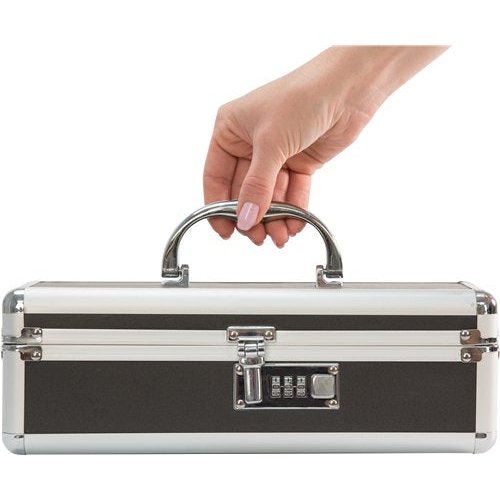 LOCKABLE VIBRATOR CASE BLACK SMALL - BMS09911