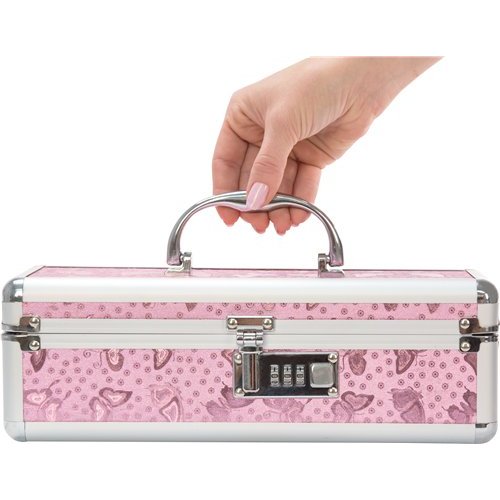 LOCKABLE VIBRATOR CASE PINK SMALL - BMS09916