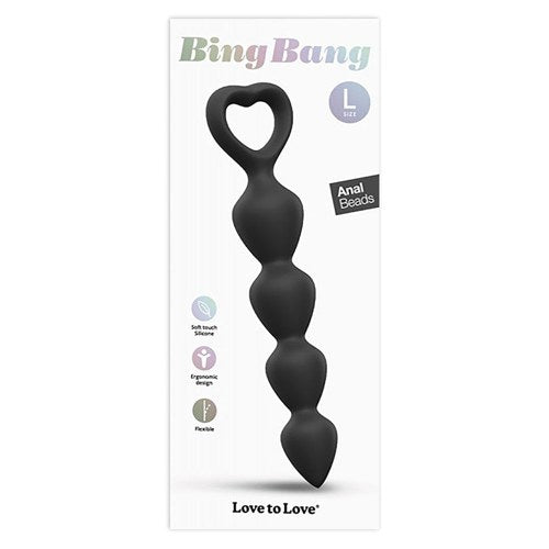 Love To Love Bing Bang Anal Beads-Black Onyx LG