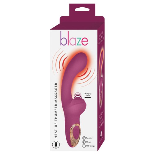 Blaze Heat-Up Thumper Massager-Eggplant