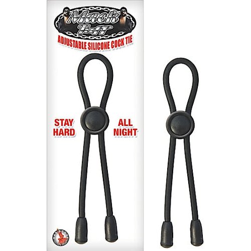 MACK TUFF ADJUSTABLE SILICONE COCK TIE BLACK