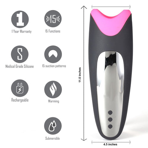 PIPER RECHARGEABLE MULTI FUNCTION MASTURBATOR W/ SUCTION - MTLM18F01