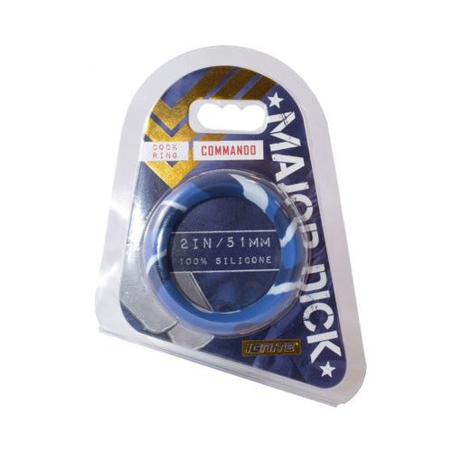 MAJOR DICK COMMANDO SILICONE DONUT BLUE CAMO (2.0IN./51MM) - SIN21746