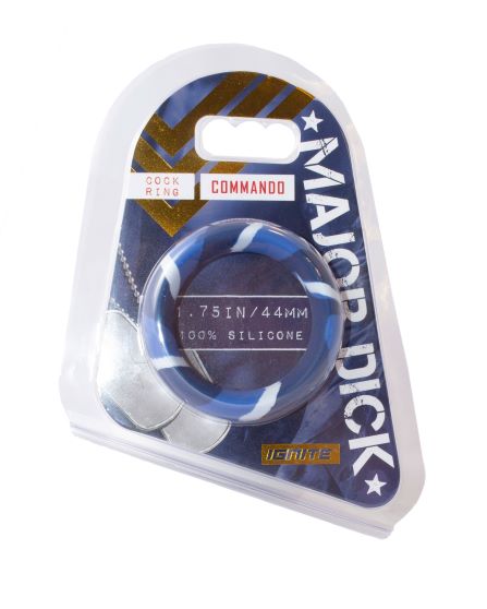 MAJOR DICK COMMANDO SILICONE DONUT BLUE CAMO (1.75IN./44MM) - SIN21748
