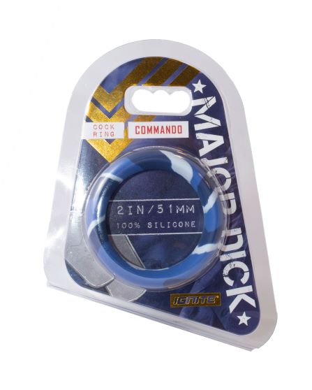 MAJOR DICK COMMANDO SILICONE DONUT BLUE CAMO (2.0IN./51MM) - SIN21746