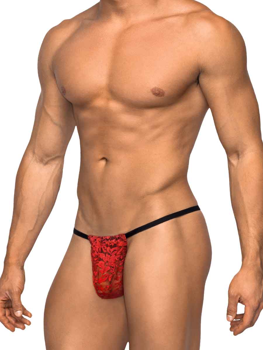 POSING STRAP STRETCH LACE RED O/S - MP450162RE1S