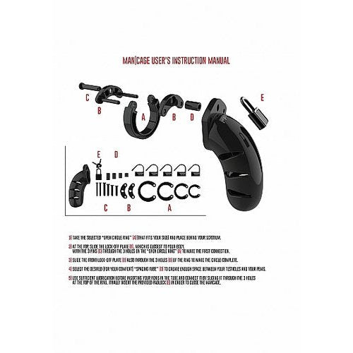 MANCAGE CHASTITY 3.5IN BLACK MODEL 01 - SHTMCG001BLK
