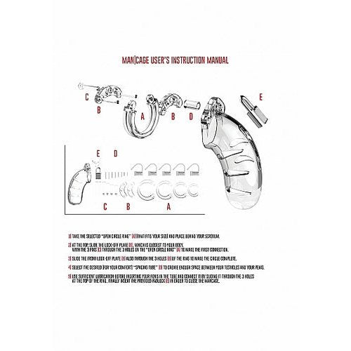MANCAGE CHASTITY 4.5IN TRANSPARENT MODEL 04 - SHTMCG004TRA