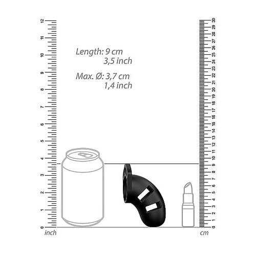 MANCAGE MODEL 20 CHASTITY 3.5 IN SILICONE COCK CAGE - SHTMCG020BLK