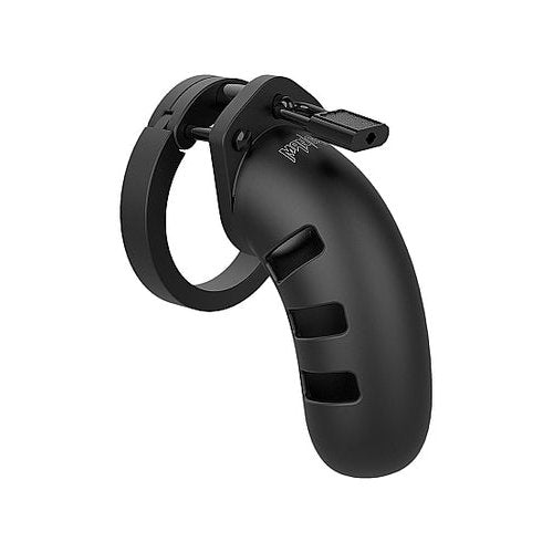 MANCAGE MODEL 21 CHASTITY 4.5 IN SILICONE COCK CAGE - SHTMCG021BLK