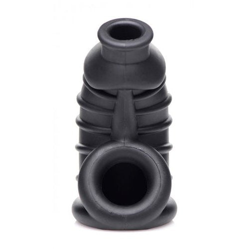 MASTER SERIES DARK CHAMBER SILICONE CHASTITY CAGE - XRAG722BLK