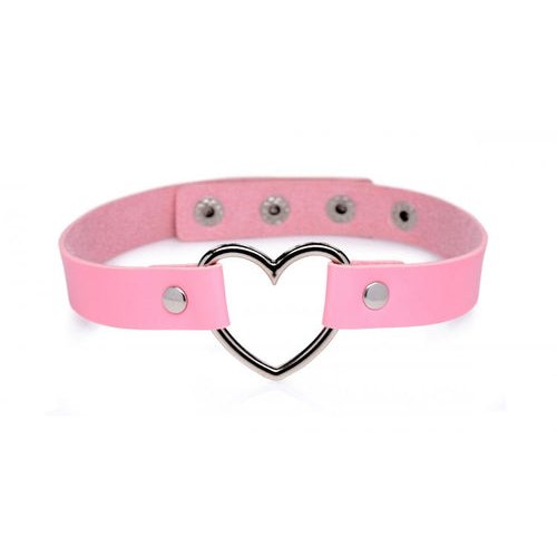 MASTER SERIES DARK HEART CHROME HEART PINK CHOKER - XRAG249PK