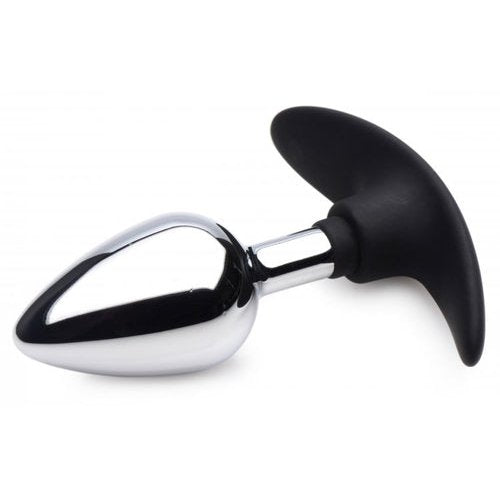 MASTER SERIES DARK INVADER METAL & SILICONE ANAL PLUG MEDIUM - XRAG343MD