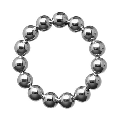 MASTER SERIES STAINLESS STEEL BEADED COCK RING 1.75IN - XRAD128SM
