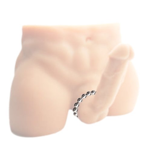 MASTER SERIES STAINLESS STEEL BEADED COCK RING 1.75IN - XRAD128SM