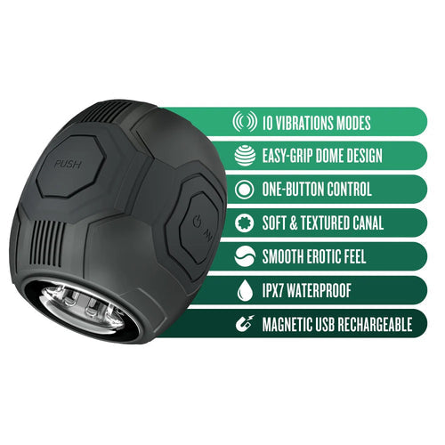 M FOR MEN DOME X VIBRATING MASTURBATOR BLACK - BN85005