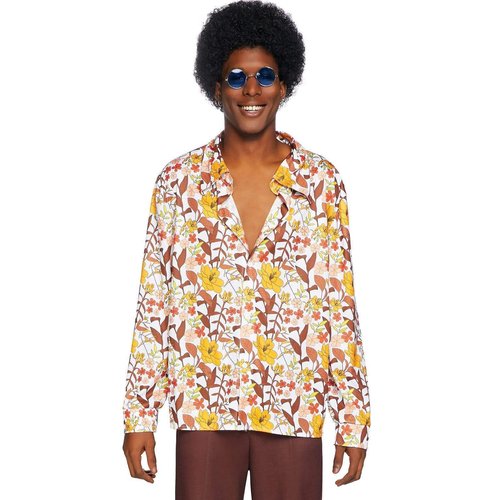 Men's 1970s Floral Disco Costume Shirt - 86846     10106