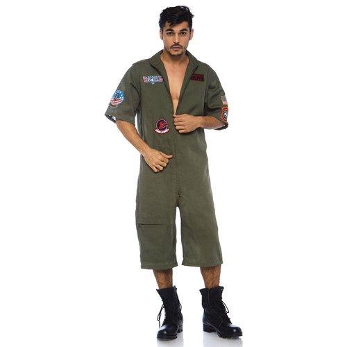 Men's Top Gun Costume Short Flight Suit - TG86774   14301