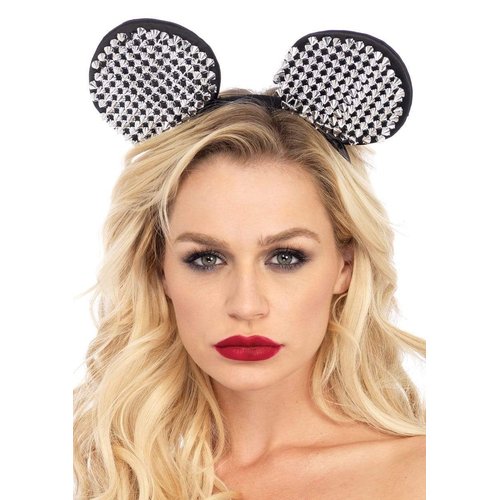 Metallic Studded Mouse Ears Headband - A2794     02722