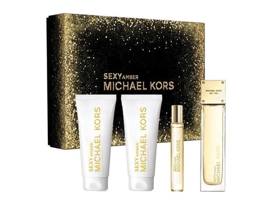 MICHAEL KORS SEXY AMBER 4PC SET, WOMEN'S GIFT SET, EDP-Pinkfoxxx