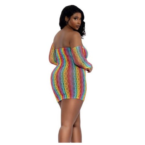 MINI DRESS WITH ARM WARMERS RAINBOW OSQ - DG14313RNB