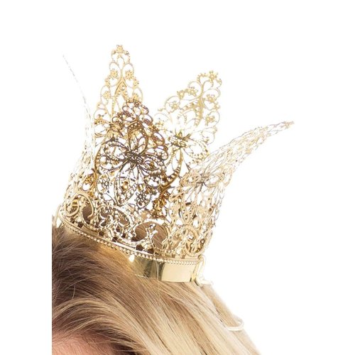 Mini Metal Filigree Crown Costume Headband - A2796     02622
