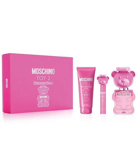 MOSCHINO TOY 2 BUBBLE GUM 3PC SET, WOMEN'S GIFT SET, EDP-Pinkfoxxx