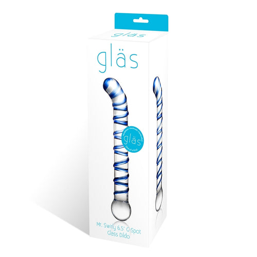 GLAS MR. SWIRLY 6.5 G-SPOT GLASS DILDO " - ELGLAS144