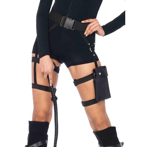 Multi Strap Garter Utility Belt With Pocket - A2774     00122