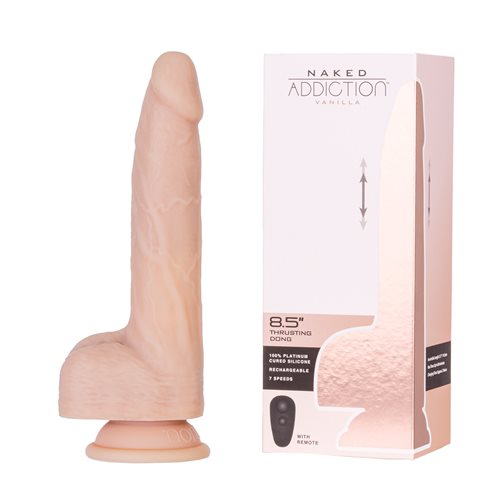 NAKED ADDICTION 8.5IN MAXIMUM THRUSTING & VIBRATING DONG - BMS88725