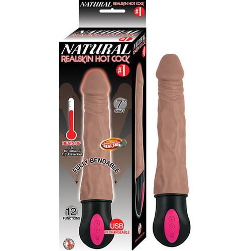 NATURAL REALSKIN HOT COCK #1 BROWN VIBRATING DILDO