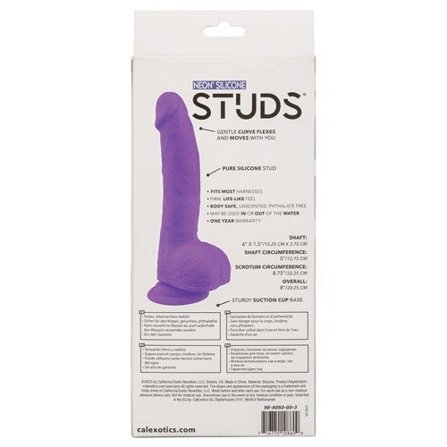 Neon Silicone Studs-Purple 6