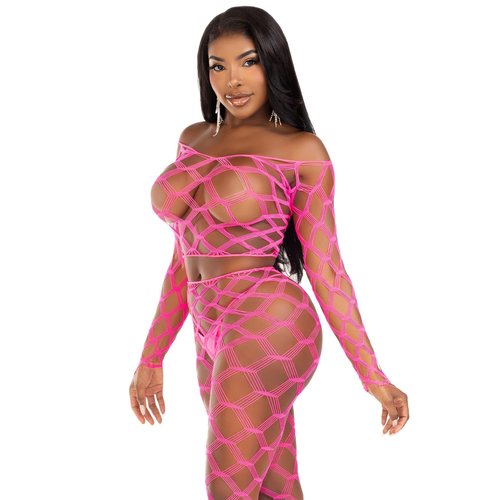 Never Say Never Crop Top and Tights Set - 89325     02922