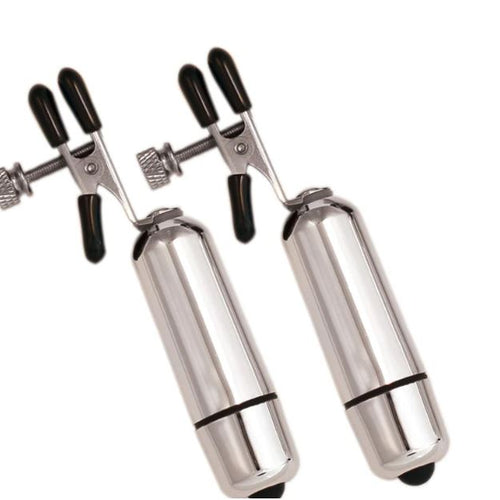 KINK COLLECTION VIBRATING NIPPLE CLAMPS SILVER - FRKINK002017