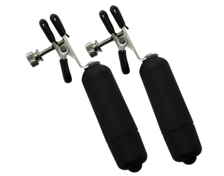 KINK COLLECTION VIBRATING NIPPLE CLAMPS BLACK - FRKINK002016