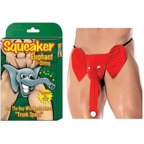 NOVELTY SQUEAKER ELEPHANT G-STRING O/S - MPPAK708