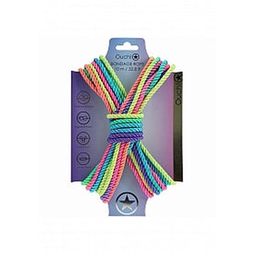 OUCH! BONDAGE ROPE 10 METERS MULTICOLOR 2 - SHTOU1058MUL2
