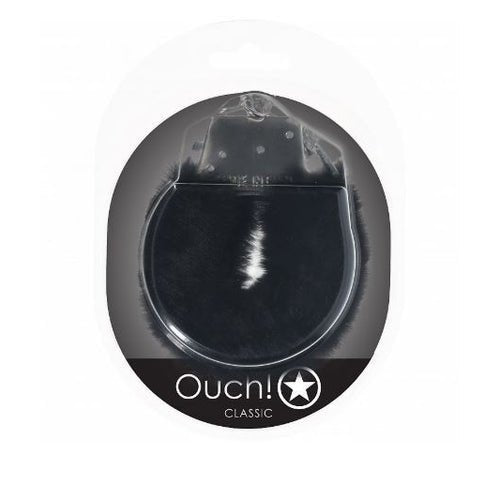 OUCH! CLASSIC FLUFFY HANDCUFFS BLACK - SHTOU1047BLK