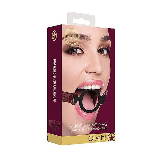 OUCH HALO SILICONE RING GAG BURGUNDY - SHTOU585BUR