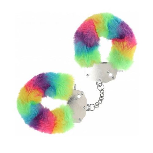 OUCH! HEAVY DUTY FLUFFY HANDCUFFS - MULTICOLOR 1 - SHTOU1046MUL1